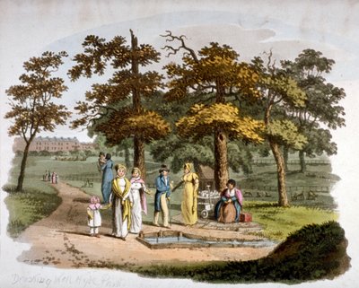 Bir içme kuyusunun görünümü, Hyde Park, Westminster, Londra, 1812 by William Pickett