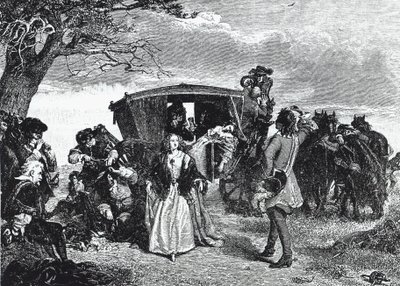 Otoyolcu Claude Duval, kurbanının karısı Hounslow Heath