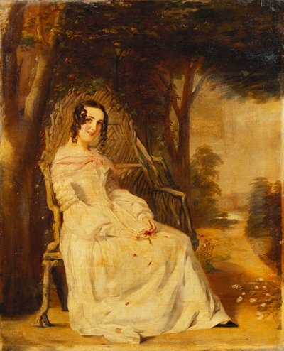 Mary Freer'in Bahçe Koltuğunda Küçük Tam Boyda Oturan Portresi, by William Powell Frith