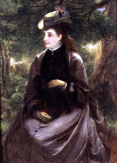 Köpeğiyle dinlenen bir bayanın portresi by William Powell Frith