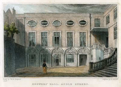 Brewers Hall, Addle Caddesi, Londra Şehri, 1831. by William Radclyffe
