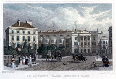 St Andrews Place, Regents Park, Londra, 1828. by William Radclyffe