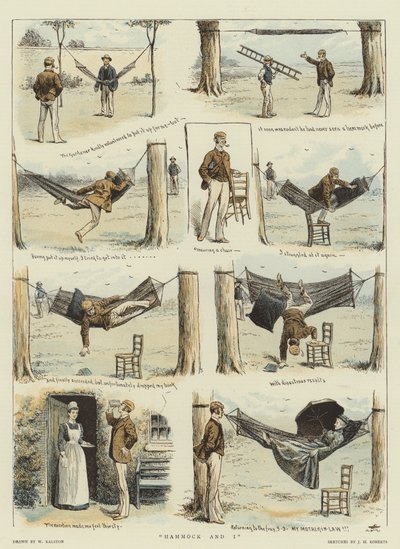 Hamak ve ben (kromolitho) by William Ralston