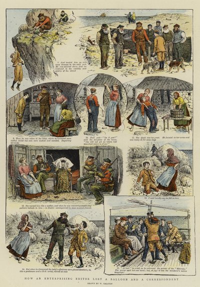 Müteşebbis Bir Editör bir Balonu ve bir Muhabiri (chromolitho) nasıl kaybetti? by William Ralston