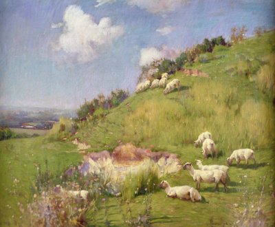 Tepedeki Koyun (tuval üzerine yağlı boya) by William Samuel Henry Llewellyn
