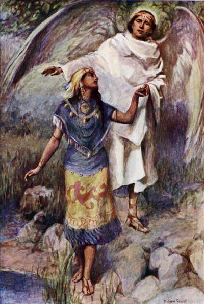 Eski Tanrılar mağlup oldu, Eski Meksika Prensesi yeni bir inancın gelişini gösteriyor by William Sewell