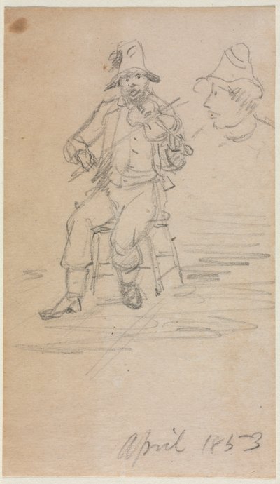 Fiddling Dilenci, 1853. by William Sidney Mount