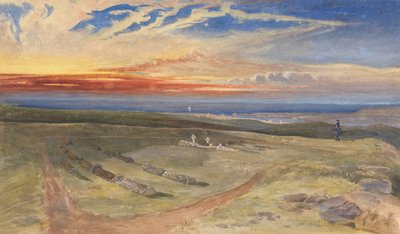 Cathcart Tepesi'ndeki Kaledeki Subayların Mezarları by William Simpson