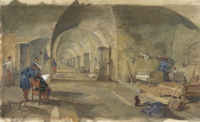 Fort Nicholas, Sivastopol, Kırım'ın içi by William Simpson