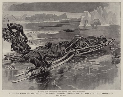 Yolculukta Ciddi Bir Kaza, Cecil Harmsworth Burnu yakınlarında Buzları delen Kızak by William Small