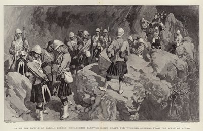 Dargai Savaşı'ndan sonra Gordon Highlanders, Öldürülen ve Yaralanan Gurkaları Eylem Sahnesinden indiriyor by William Small