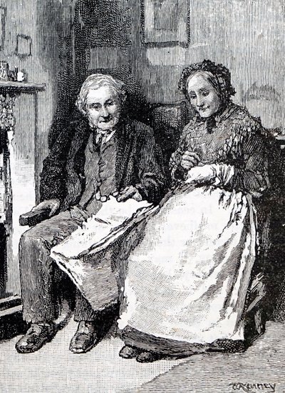 Yaşlı bir çift. İngiliz illüstratör William Small (1843-1929) tarafından. 1880 (gravür) by William Small