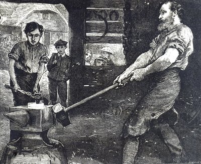 Köy demircisini betimleyen gravür by William Small