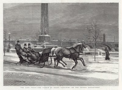 Geç don - Galler Prensi Thames Dolgusu üzerinde kızakla by William Small