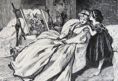 Bir parça oya üzerinde çalışan anne by William Small