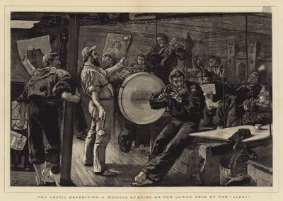 Kuzey Kutbu Seferi, Alarmın Alt Güvertesinde Müzikli Bir Akşam by William Small