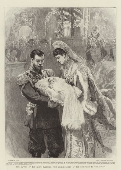 Çarın Kızının Vaftizi, Ayinlerin Bebeğe Verilmesi by William Small