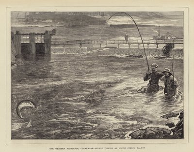 Western Highlands, Connemara, Lough Corrib, Galway'de Somon Balıkçılığı by William Small