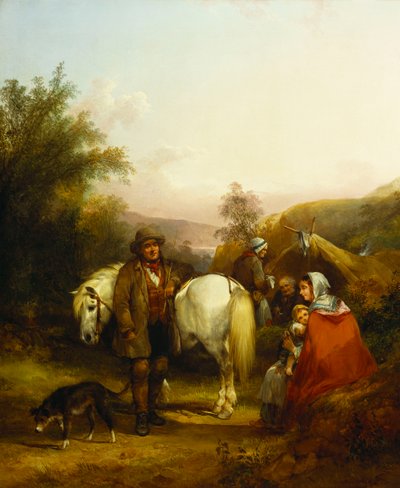 Ormanlık Bir Peyzajda Bir Açıklığın Yanında Bir Çingene Kampı by William Snr. Shayer