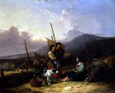 Deniz kıyısındaki balıkçılar by William Snr. Shayer