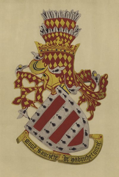 Sir Sanchet Dabrichecourt, 1348-c 1360 (kromolitho) by William St John Hope