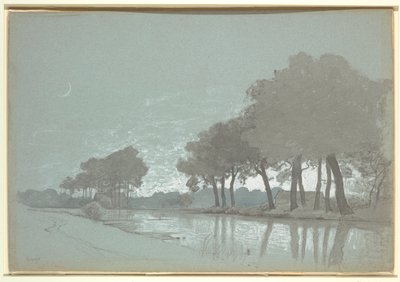 Bruges, Belçika Yakınlarındaki Kanal Manzarası by William Stanley Haseltine