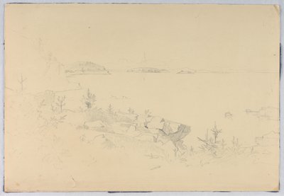 Deniz manzarası çalışması. Porcupine Adaları, Bar Harbor, ME by William Stanley Haseltine