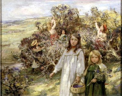 Böğürtlen Toplama (tuval üzerine yağlı boya) by William Stewart MacGeorge
