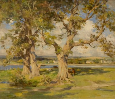 Nehir Kenarında Üç Ağaç (tuval üzerine yağlı boya) by William Stewart MacGeorge