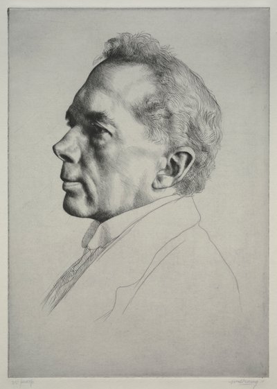 Campbell Dodgson, Soldan Profil, 1919. by William Strang