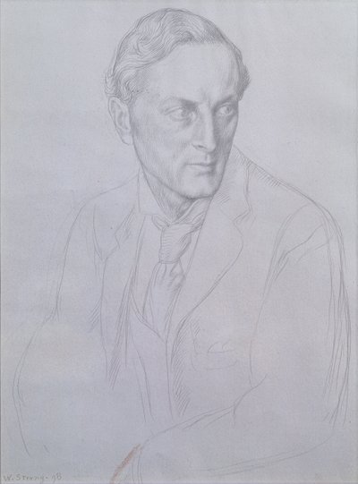 Sir Henry John Newbolt (1862-1938) şairinin portresi, 1898 (kağıt üzerinde gümüş nokta) by William Strang