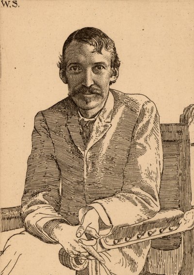 Robert Louis Balfour Stevenson (1850-1894) İskoç yazar by William Strang