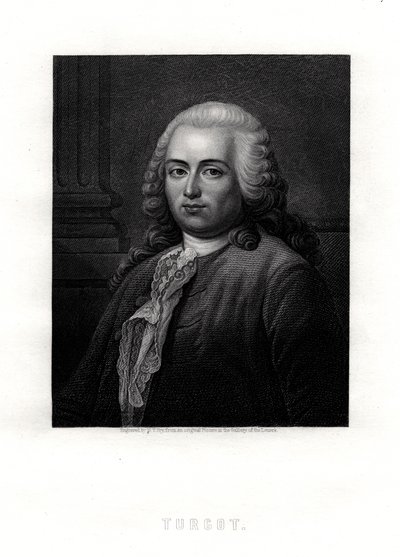 Turgot, Fransız devlet adamı ve ekonomist, 19. yüzyıl by William Thomas Fry