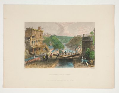 Lockport, Erie Kanalı, Nathaniel Parker Willis için illüstrasyon by William Tombleson