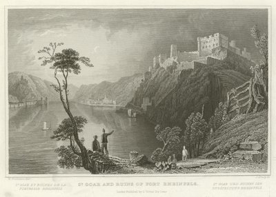 St Goar ve Fort Rheinfels kalıntıları by William Tombleson