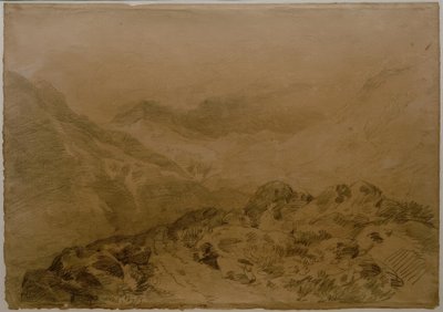 Dağlar Arasında Kayalık Bir Geçit (Glen Croe, Ben Arthur Yamaçları: Ben an Lochain) by Joseph Mallord William Turner