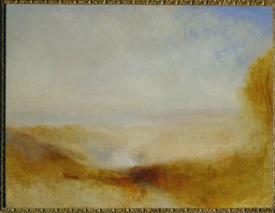 Uzakta bir nehir ve bir koy ile manzara by Joseph Mallord William Turner