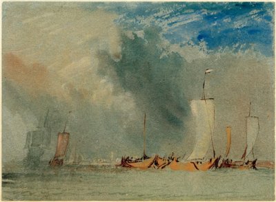 Nantes Yakınında: Bir Rüzgarın Rüzgarında Loire Mavnaları by Joseph Mallord William Turner