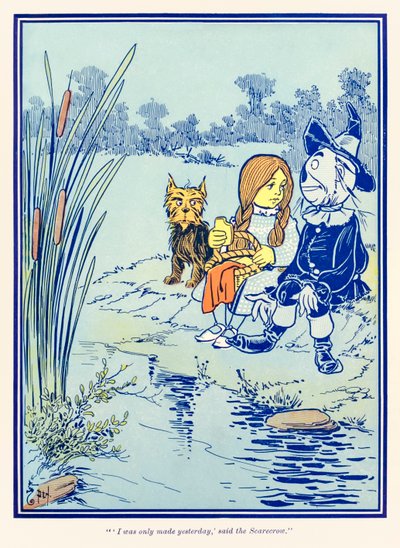 ??Daha dün yapıldım,? dedi Korkuluk.? ?Harika Oz Büyücüsü? tarafından L. Frank Baum by William Wallace Denslow