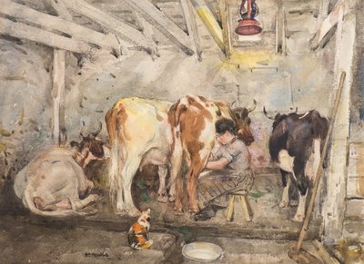 buzağılar (suluboya) by William Walls