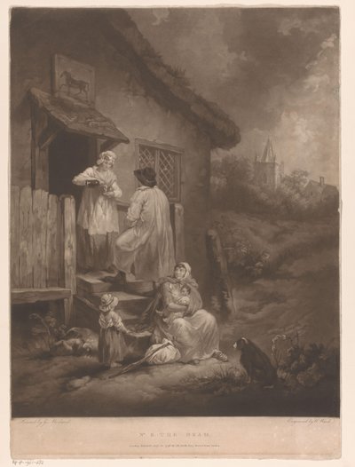 Aile bir hanın önünde Dram (nesne üzerindeki başlık) by William Ward