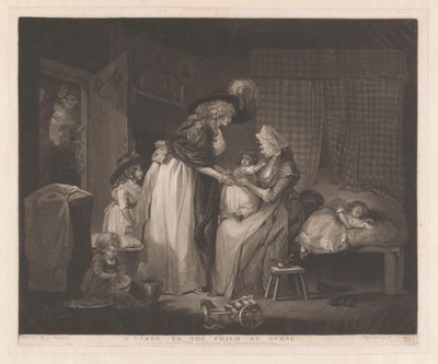 Anne çocuğunu ziyaret eder Çocuğu Hemşireye Ziyaret (nesne üzerindeki başlık) by William Ward