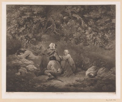Aile bir ormanda dinleniyor Alçı (nesne üzerindeki başlık) by William Ward