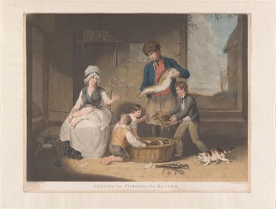 Balıkçı avı ile eve döner Akşam, Balıkçıların Dönüşü (nesnedeki başlık) by William Ward