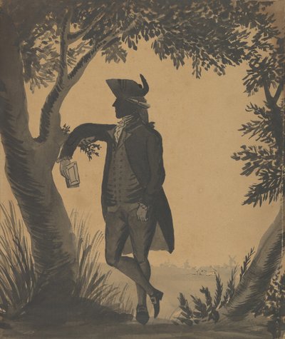 Bir Kitapla Bir Ağaca Yaslanmış Genç Adam, ca. 1780-89. by William Wellings