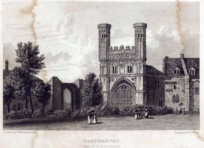 St Augustine Manastırı kapısının görünümü, 18. yüzyılın sonlarında by William Westall