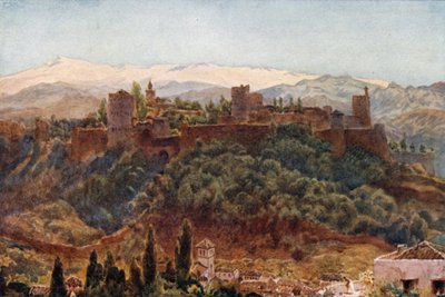Granada, Alhambra (renkli taş) by William Wiehe Collins