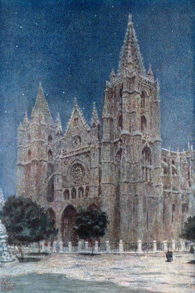 Leon, Katedral (renkli taş) by William Wiehe Collins