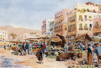 Malaga, pazar (renkli taş) by William Wiehe Collins