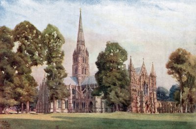 Salisbury, Katedral (renkli taş) by William Wiehe Collins